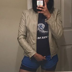 Beige/taupe leather jacket